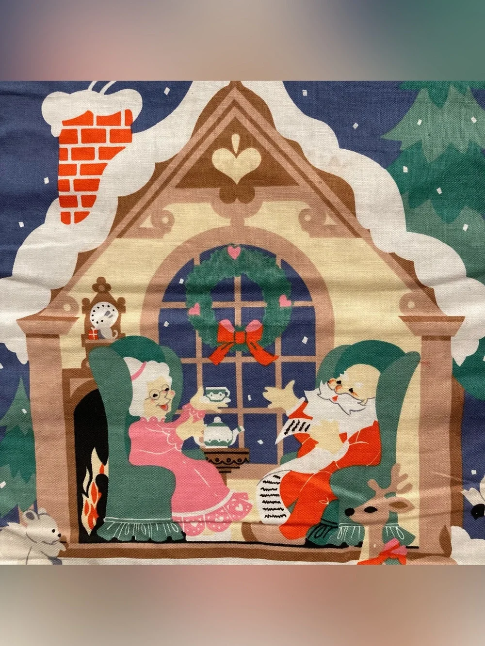 VTG 1980s Avon Fabric Advent Calendar Countdown to Christmas Santa 1987 No Mouse